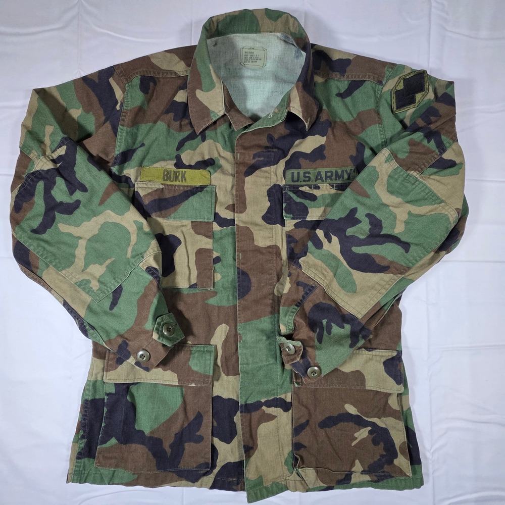 US Army Woodland Camo BDU Field Jacket Small Regular Military Issue Coat